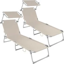 Lot De 2 Transats Bain De Soleil Acier Beige 2208188