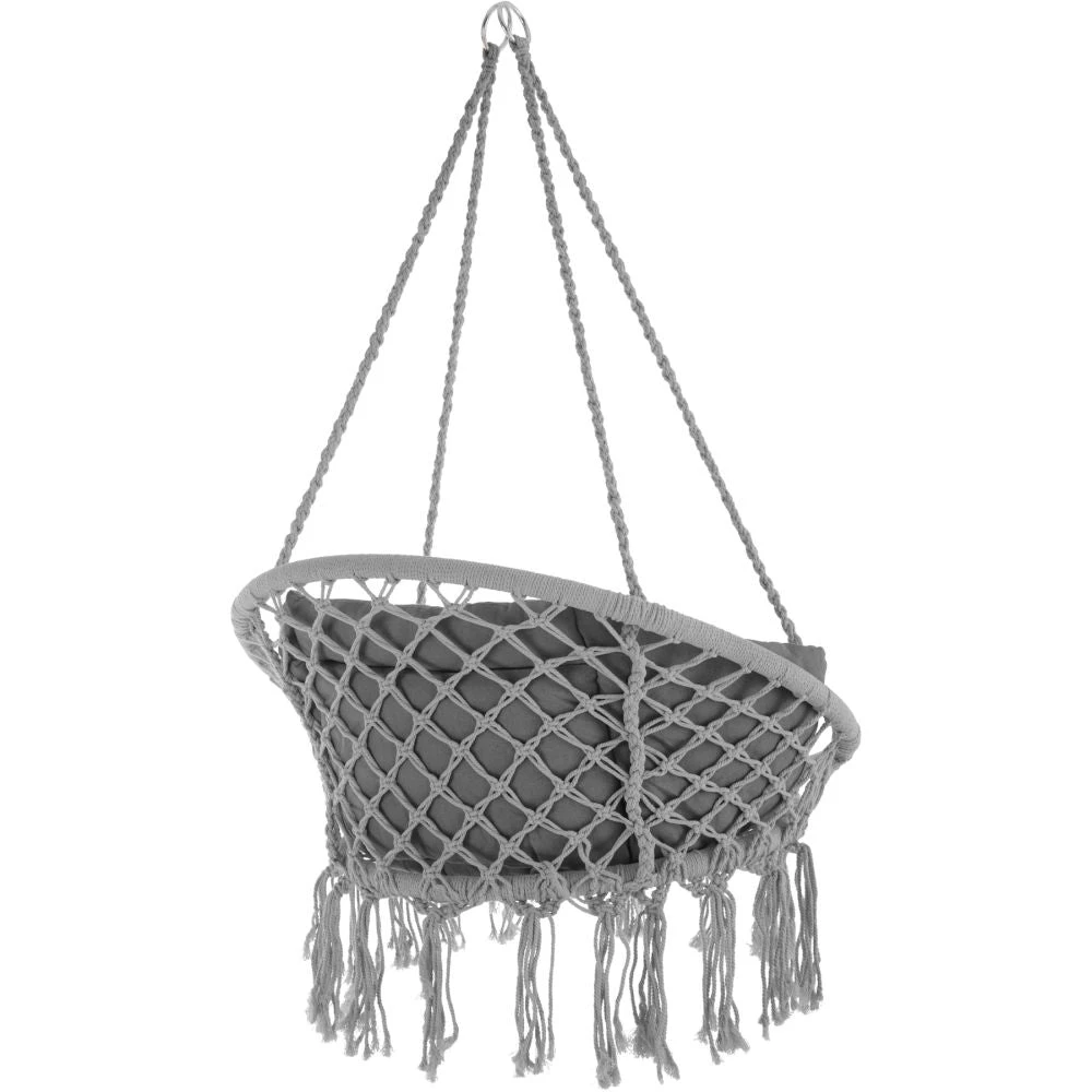 Fauteuil Suspendu ELISA Hamac Meuble Jardin Diamètre 80 Cm Gris 2208165 5 Fauteuil Suspendu ELISA Hamac Meuble Jardin Diamètre 80 Cm Gris 2208165 – Image 3