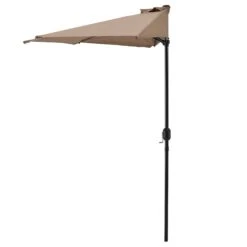 Demi-parasol Sur Terrasse Sur Balcon Polyester 300cm X 150cm X 230 Cm Beige 03_0001609