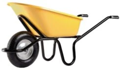 Brouette Bati Plus 110 Réno Peinte Roue Gonflée Jaune 1420 X 590 X 715 Mm 110 L / 250 Kg HAEMMERLIN